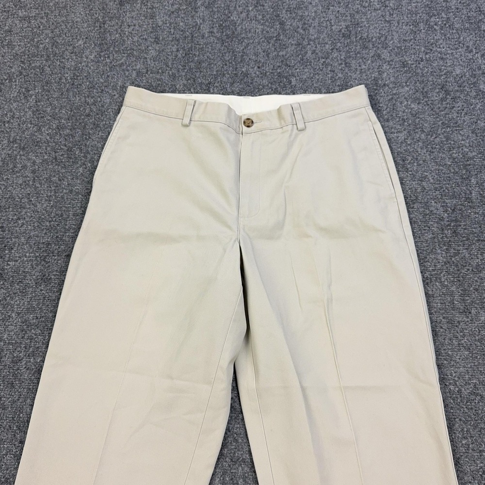 LL Bean Pants Mens 34x29 Beige Chino Natural Fit Straight Leg Cotton Casual - Picture 2 of 11